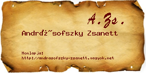 Andrásofszky Zsanett névjegykártya