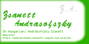 zsanett andrasofszky business card